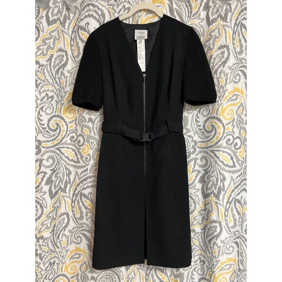 BERGDORF GOODMAN Akris A-K-R-I-S-punto Wool Black Dress Size 10 EUC - Picture 9 of 11